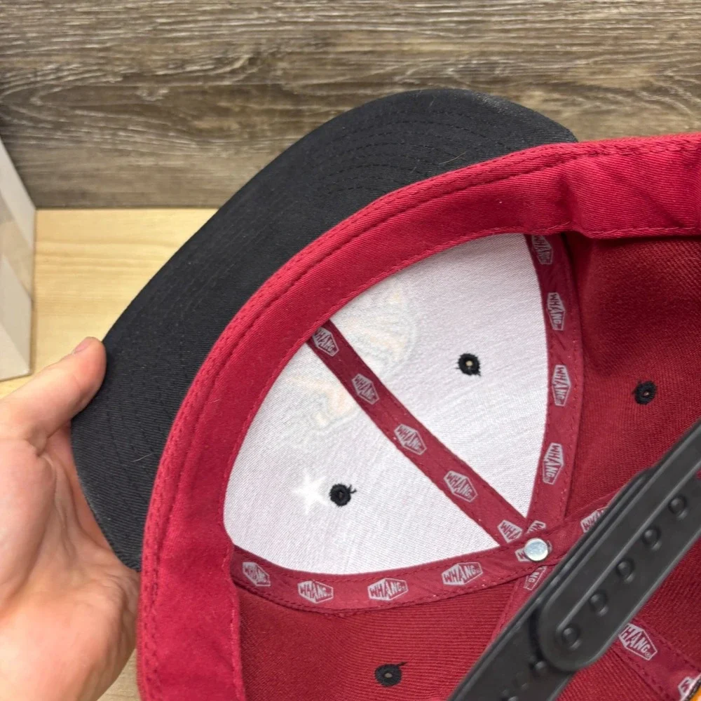 California Republic Hat Cap Snap Back Maroon Black Bear Flag West Coast Souvenir